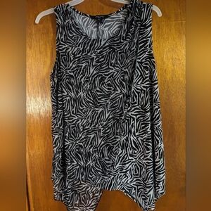 Black and white zebra print plus size dressy tank